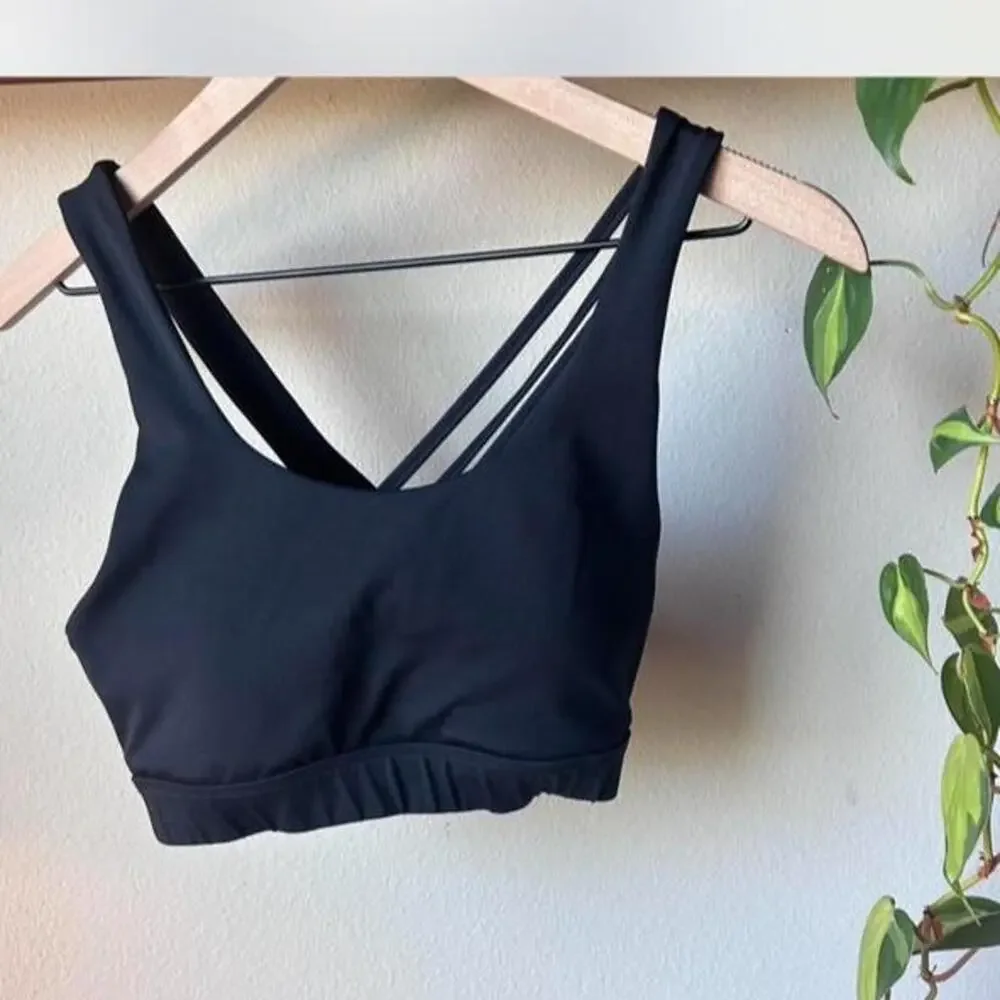 Wilo the label black sports bra with criss-cross back straps M